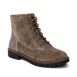 Aetrex Margot Lace-Up Boot Brown Suede Lace-Up